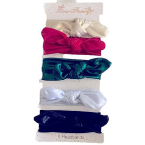 Metallic Fancy Hair Bow Multi Color Headbands Set